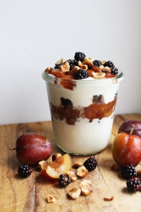Yoghurt Breakfast Parfait with Plum Compote | Cake + Whisky